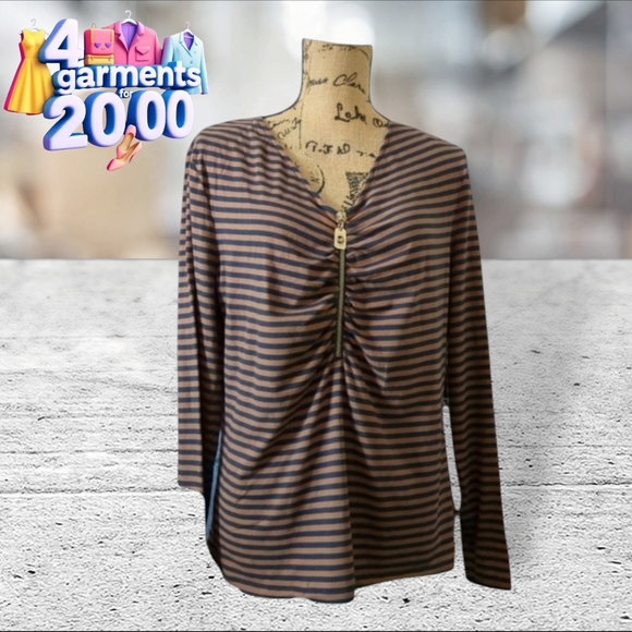 MICHAEL Michael Kors Tops - Michael by Michael Kors long sleeve striped top XL